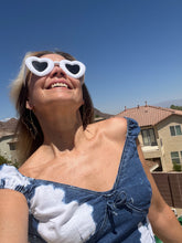 Load image into Gallery viewer, Blue Tie Dye Denim Middy Top