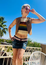 Load image into Gallery viewer, Vintage Tan Suede Vest With Plaid Back