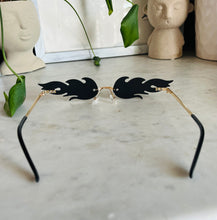 Load image into Gallery viewer, Retro Reflective Black Flame Sunglasses