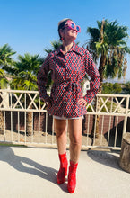 Load image into Gallery viewer, Red And Blue Vintage Geo Diamond Top