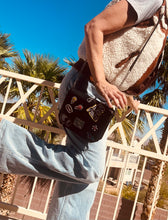 Load image into Gallery viewer, 80's Black Patchwork Purse