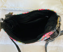 Load image into Gallery viewer, Black Aztec Print Leather Hobo Purse