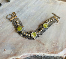 Load image into Gallery viewer, Chipped Green Earth Stone Charm Bracelet