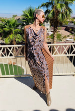 Load image into Gallery viewer, White And Brown Floral Maxi Dress