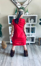 Load image into Gallery viewer, Red India Handwoven Tunic Top