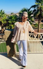 Load image into Gallery viewer, Cream Ruffle Bohemian Blouse