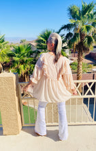 Load image into Gallery viewer, Cream Ruffle Bohemian Blouse