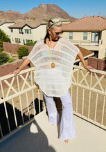 Load image into Gallery viewer, Winter White Crochet Poncho Top