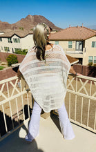 Load image into Gallery viewer, Winter White Crochet Poncho Top