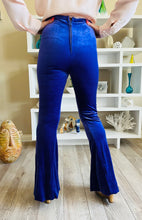 Load image into Gallery viewer, Purple Velvet Patchwork Bell Bottom Flare