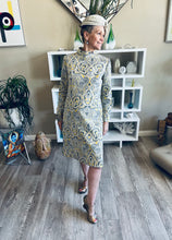 Load image into Gallery viewer, 60's Psychedelic Print Yellow and Grey Dress