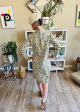 Load image into Gallery viewer, 60's Psychedelic Print Yellow and Grey Dress