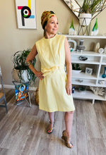 Load image into Gallery viewer, Soft Yellow 50's Dress with Bow Sash