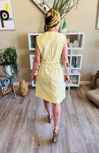 Load image into Gallery viewer, Soft Yellow 50's Dress with Bow Sash