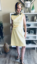 Load image into Gallery viewer, Soft Yellow 50's Dress with Bow Sash