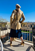 Load image into Gallery viewer, Camel Leather Patchwork Jacket with Belt