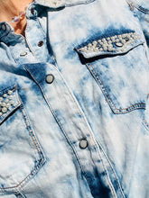 Load image into Gallery viewer, Acid Wash Denim Glam Top
