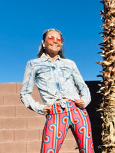 Load image into Gallery viewer, Acid Wash Denim Glam Top
