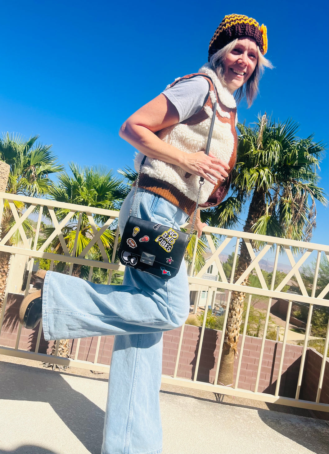 80's Black Patchwork Purse