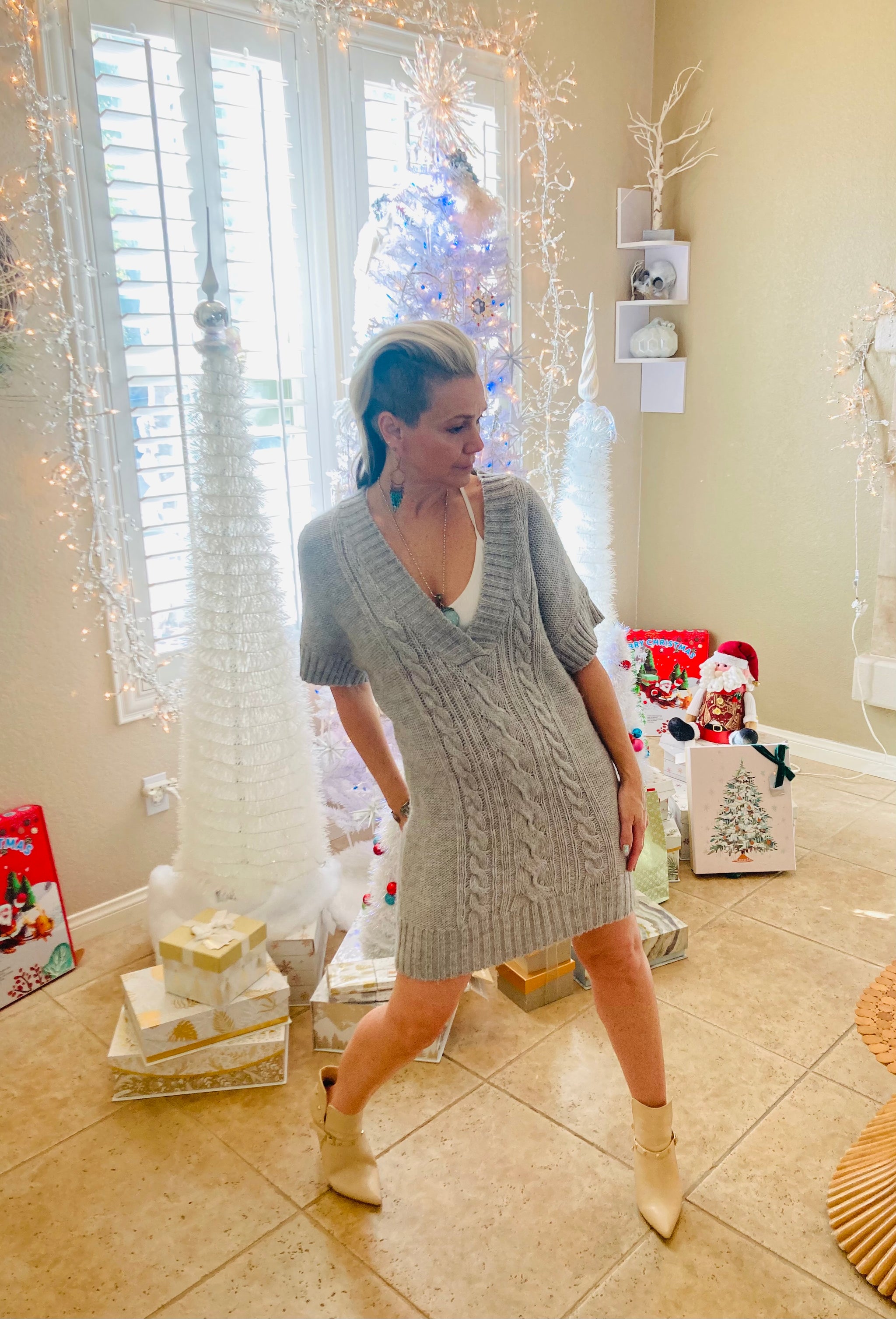 Grey Tunic Sweater – Cher's Vintage Couture